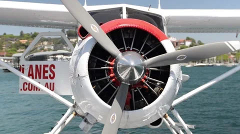 Close up shot of sea plane propeller Stock-Footage 59643843