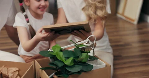 Close up shot selective focus on young family parents and preschooler kids Stock Footage 219600273