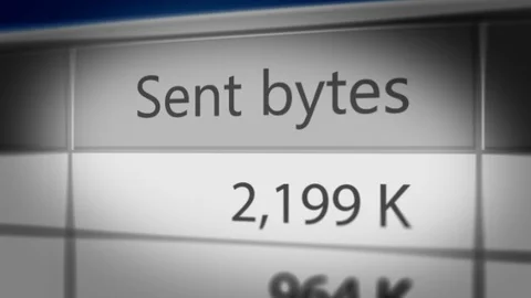 Close up Shot of "Sent bytes" on File Transfer Software Stock Footage 117915251