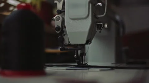 Close up shot of  the sewing machine Stock Footage 61034114