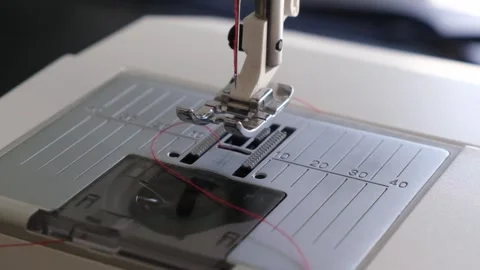 Close up shot of a sewing machine San Francisco CA USA October 2nd 2025 Stock-Footage 318943527