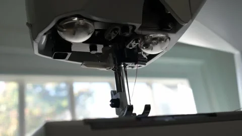 Close up shot of a sewing machine San Francisco CA USA October 2nd 2025 Stock-Footage 318943553