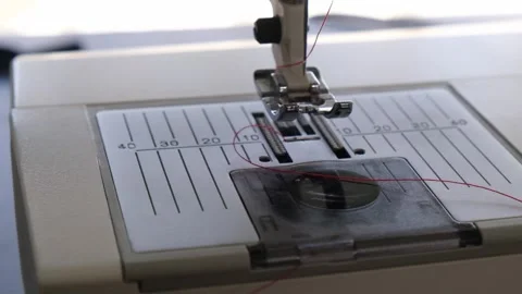 Close up shot of a sewing machine San Francisco CA USA October 2nd 2025 Stock-Footage 318943596