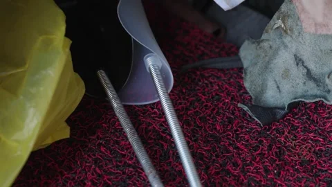 Close up shot of a shoe expander and stretcher. Malaysia Vidéo 333263770