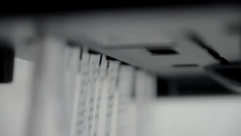 Close up shot of Shredder Cutting document. Stock Footage 294150265