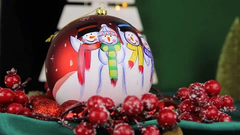 Close up shot of сhristmas decorations Stock Footage 143672987