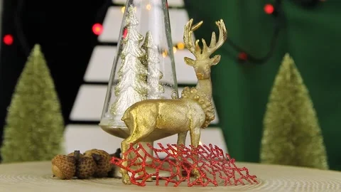 Close up shot of сhristmas decorations Stock Footage 143673061