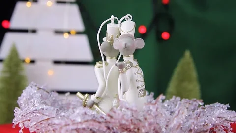 Close up shot of сhristmas decorations Stock Footage 143673237