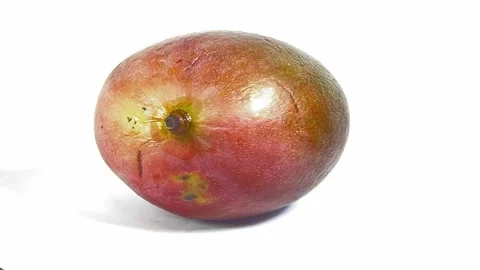 A close-up shot of a single, ripe, oblong mango fruit with smooth, textured.. Vídeos de archivo 323739768