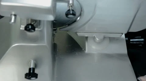 Close up shot slice machine cuts ham and meat Stock Footage 65806253