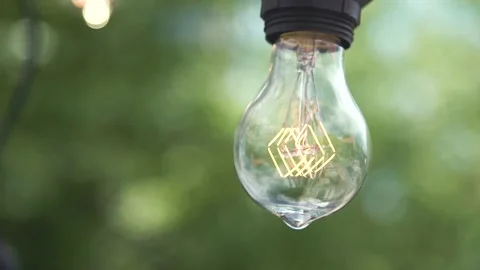 Close up shot in slow motion of light bulb vintage Edison bulb 動画素材 130273449