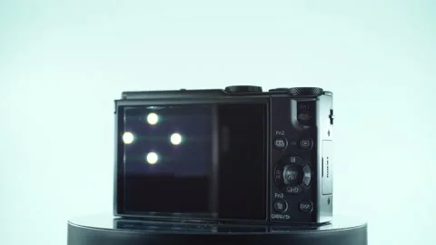 Close up shot of a small black pocket camera, aluminiaum built, function 스톡 동영상 230140266