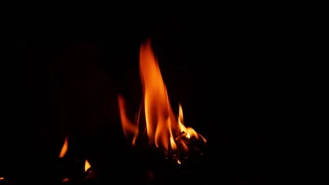 Close shot of small height fire flames, Candle like fire flame Видео 148209642