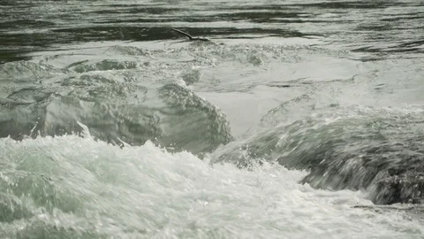 Close up shot of a small waterfall Video stock 102155411