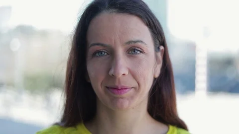 Close up shot of smiling beautiful middle aged woman. Stock Footage 103372211