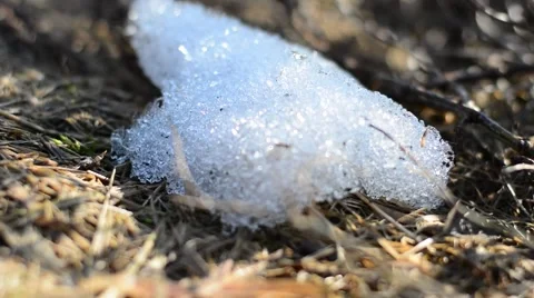 Close up shot of snow melting Stock Footage 52652764