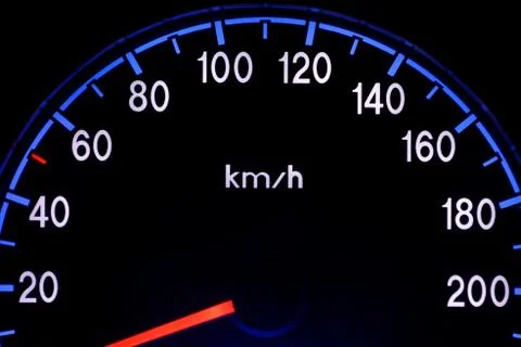 Close up shot of a speedometer in a car Stock Photos