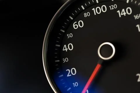 Close up shot of a speedometer in a car Stock Photos