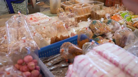 Close up shot of spices in biggest bazzar in China Stock Footage 129695248