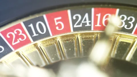 Close up shot of a spinning roulette. Presentation of a luxury casino roulette Stock Footage 284230736