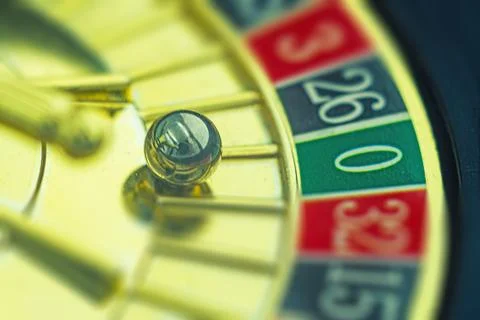 Close up shot of a spinning roulette. Presentation of a luxury casino roulett 스톡 사진