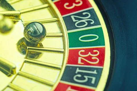 Close up shot of a spinning roulette. Presentation of a luxury casino roulett 스톡 사진