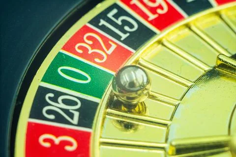 Close up shot of a spinning roulette. Presentation of a luxury casino roulett 写真素材