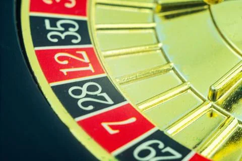 Close up shot of a spinning roulette. Presentation of a luxury casino roulett 스톡 사진
