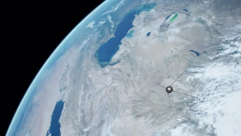 Close up shot of Sputnik 1, an artificial Earth satellite in a 3D animation.. Stock-Footage 240336882