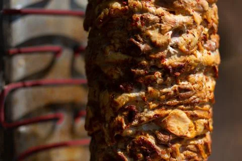 Close up shot of stacked meat roasting Fotos de archivo