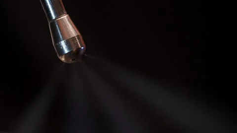 Close up shot of steam flow from coffee machine, black background Stock Footage 151361252