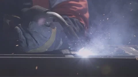 Close up shot of steel being welded Stock Footage 56715210