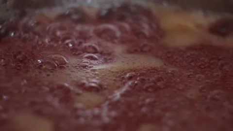 Close-up shot of Strawberry Jam (50 fps) Stock Footage 233471734