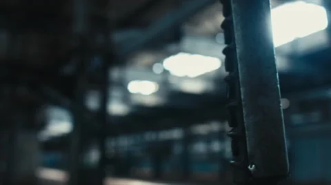 Close up shot of a swinging remote controller on abandoned factory Stock Footage 63422903