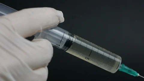 Close-up shot of syringe Stock Footage 126922392