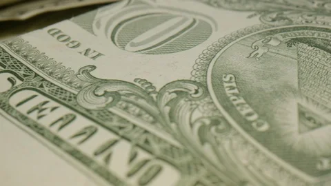 Close-up shot of ten dollars bill and one dollar bill Stock Footage 128945245