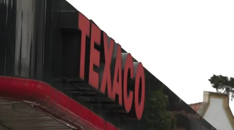 Close Up Shot of Texaco Logo Stock Footage 42269765