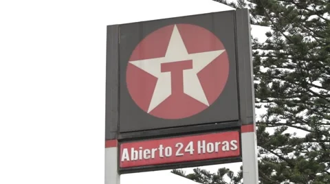 Close Up Shot of Texaco Logo Stock Footage 42269857