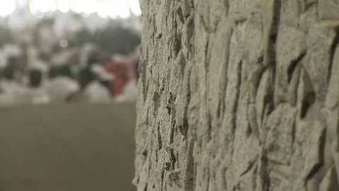 Close Shot Throwing Stone on Devil Muzdalifah Mecca Video stock 77234091