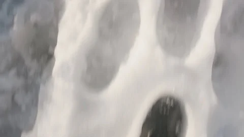 Close up shot top view walking on snow covered trail Stock Footage 90222604