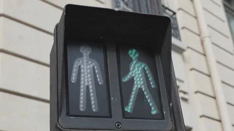 A close up shot of the traffic lights in Paris. Stock Footage 278920092