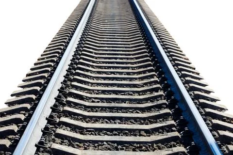 A close-up shot of a train track Stock Photos