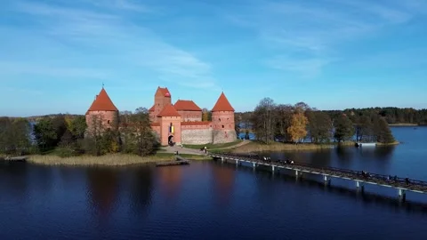 Close shot of the Trakai castle Stock Footage 255928260