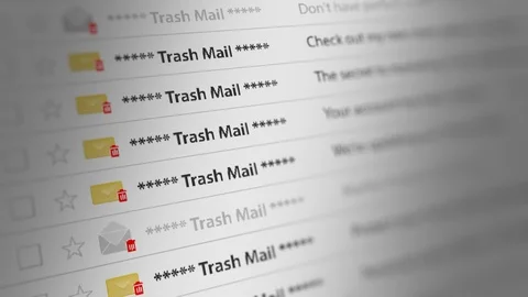 Close Up Shot of Trash Mail Box UI on Webmail Stock Footage 119237797