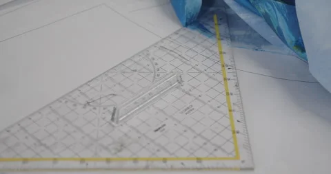 Close up shot of a triangular transparent scale ina white pepaer with some Stock Footage 269233435