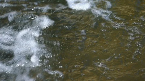 Close Up Shot of the Truckee River in Down Town Reno at the White Water Park Stock Footage 101865969