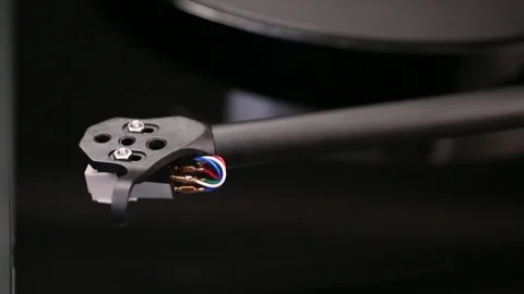 Close-up shot on turntable tonearm. Stock Footage 121232916