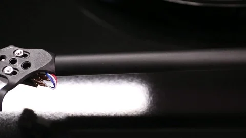 Close-up shot on turntable tonearm. Stock Footage 121232917