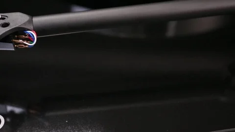 Close-up shot on turntable tonearm. Stock Footage 121232929