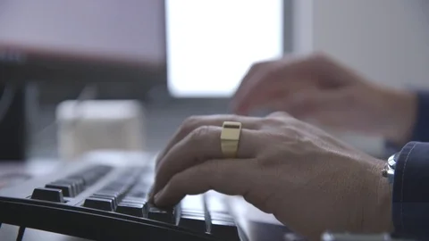 Close up shot of typing on a keyboard. Stock Footage 74725330